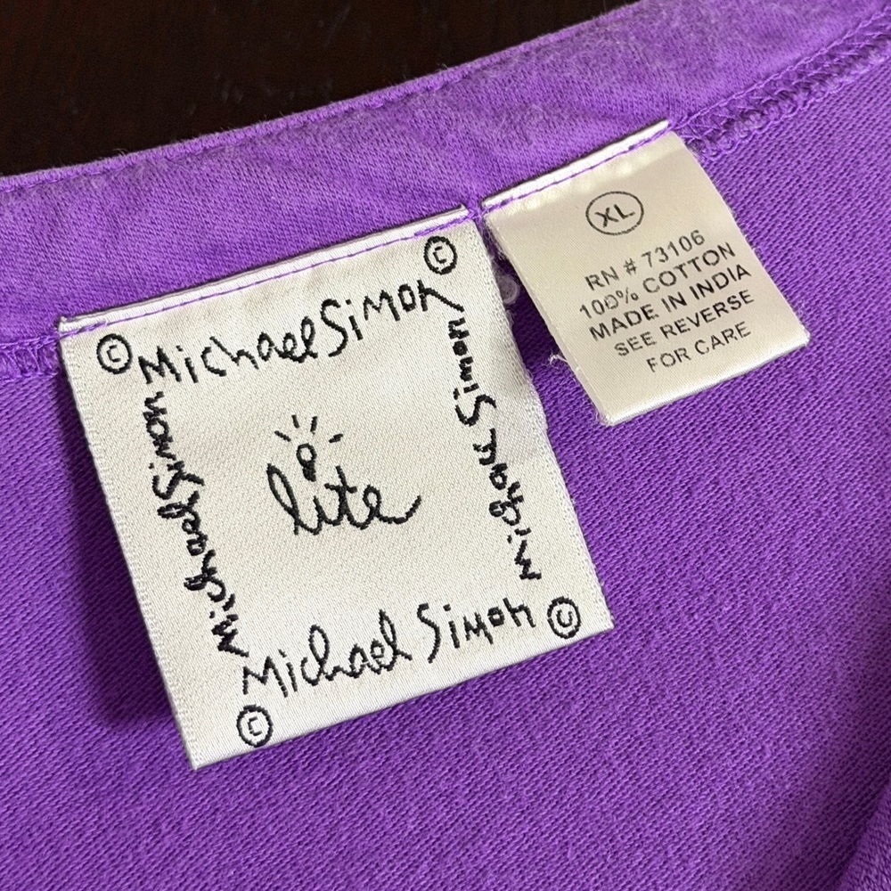 Vintage Michael Simon XL Purple Green Embroidered Halloween Bat Cardigan Sweater - Picture 6 of 9